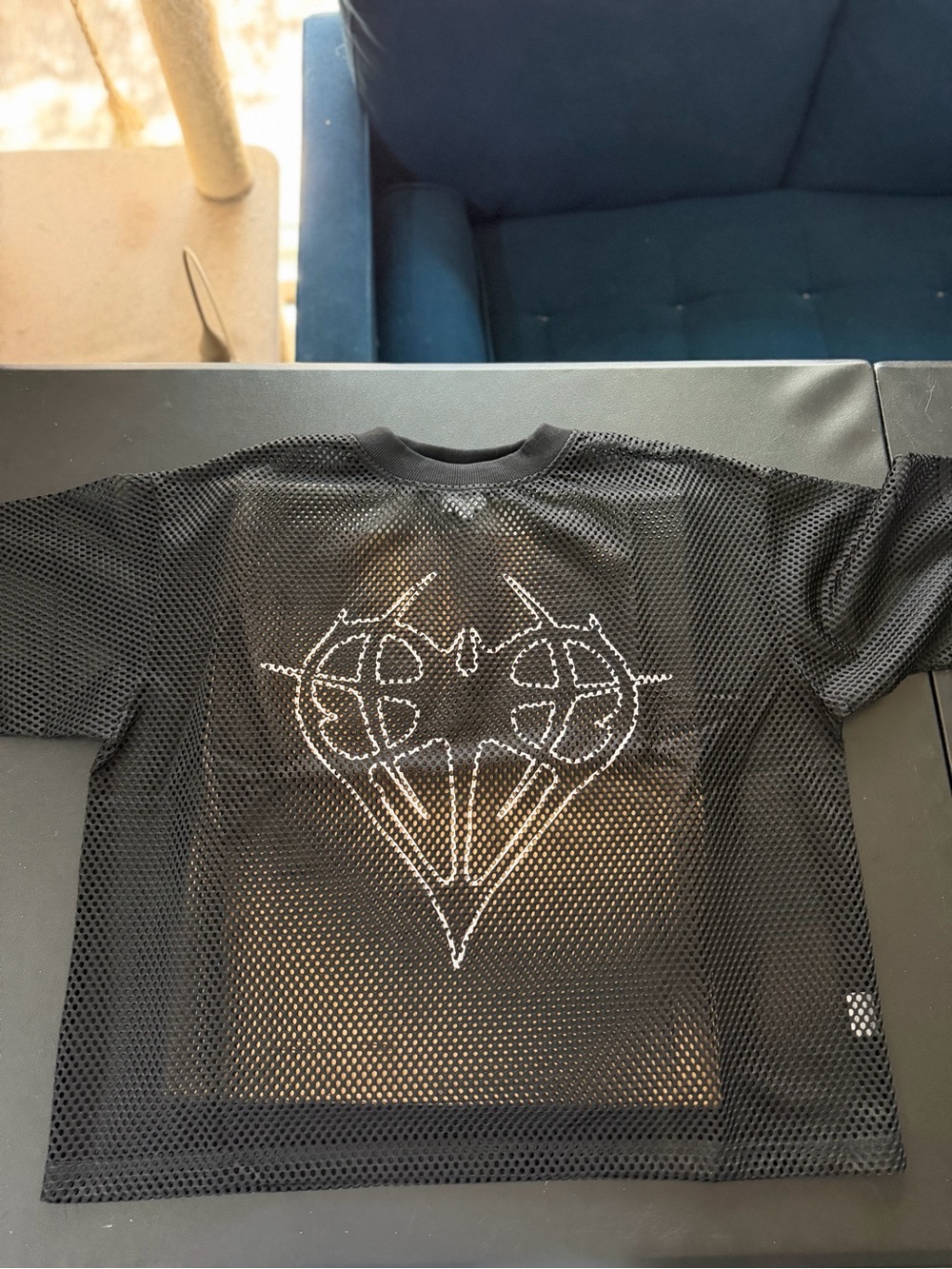 Black Mesh Short-Sleeve Graphic Tee NITEHARTS 2025